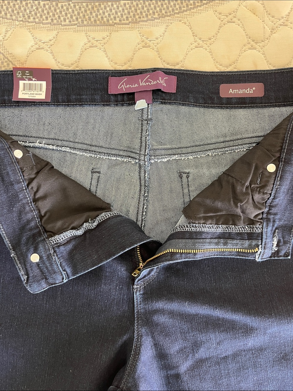 Gloria Vanderbilt Amanda Dark Blue Stretch Jeggings